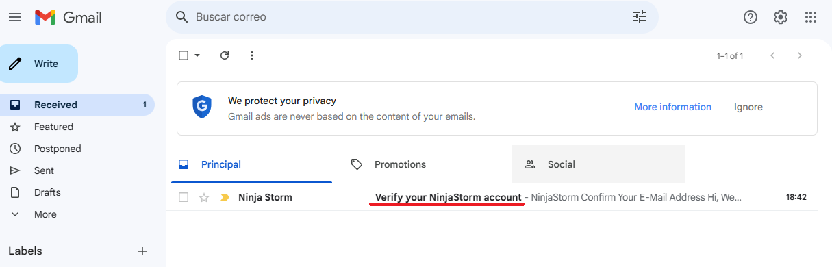 Look for the email Look for the email - Ninja Kaizen game feature screenshot showing look for the email system