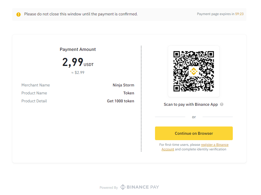 Binance payment Binance payment