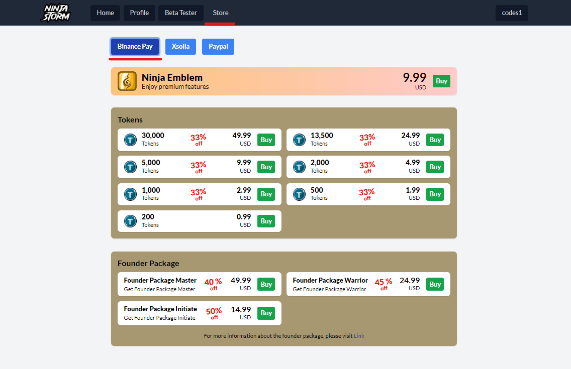 Payment method Payment method - Ninja Kaizen game feature screenshot showing payment method system