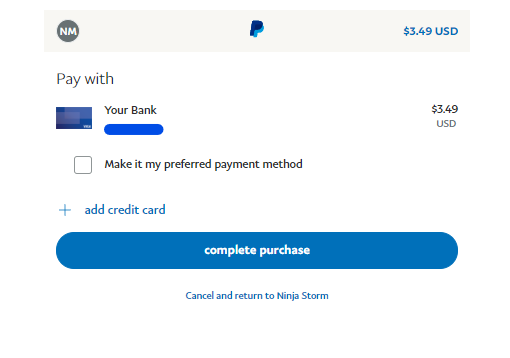 Paypal payment Paypal payment