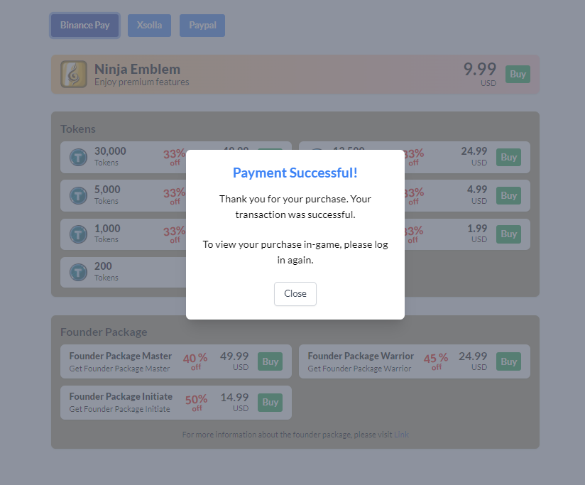 Complete the purchase Complete the purchase - Ninja Kaizen game feature screenshot showing complete the purchase system