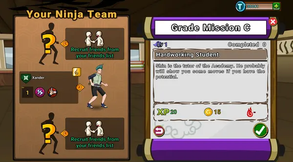 Complete Quests Complete Quests - Ninja Kaizen game feature screenshot showing complete quests system